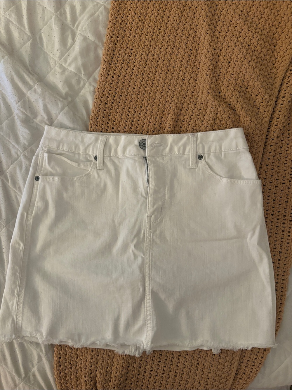 Mudd White Denim Mini Skort